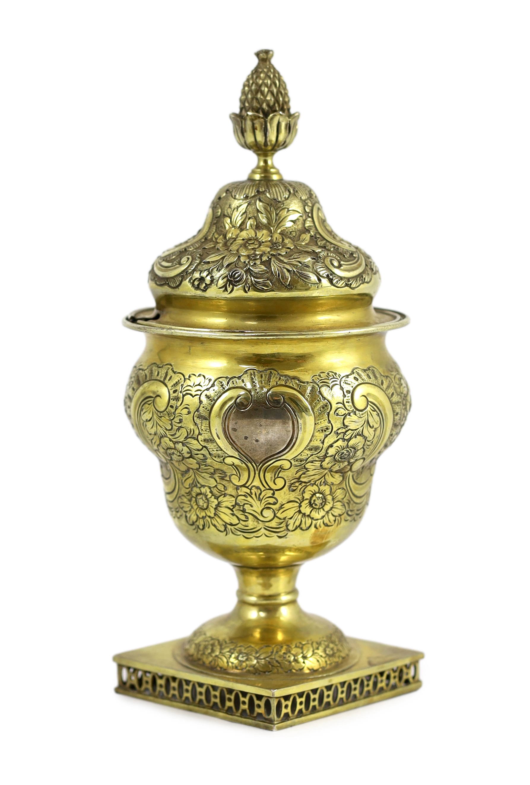 A George III silver gilt pedestal sugar vase and cover, by William Bateman?